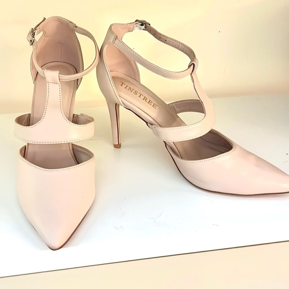 TINSTREE,Stunners! Sexy T-Strap Womens High Heels Pointed Toe Pumps size 9, NWOT - Picture 7 of 14